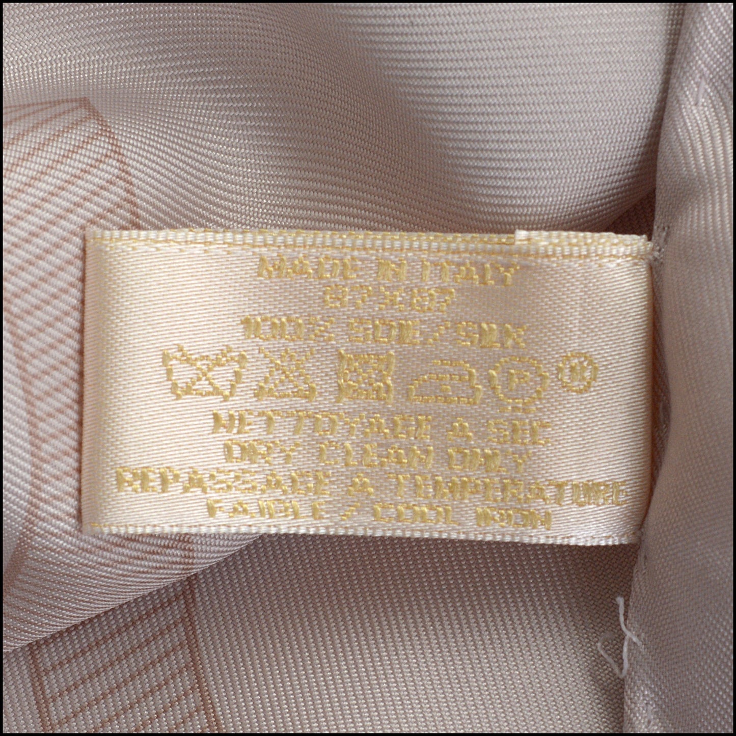 RDC14251 Authentic CARTIER Taupe Ribbons 90cm Silk Scarf