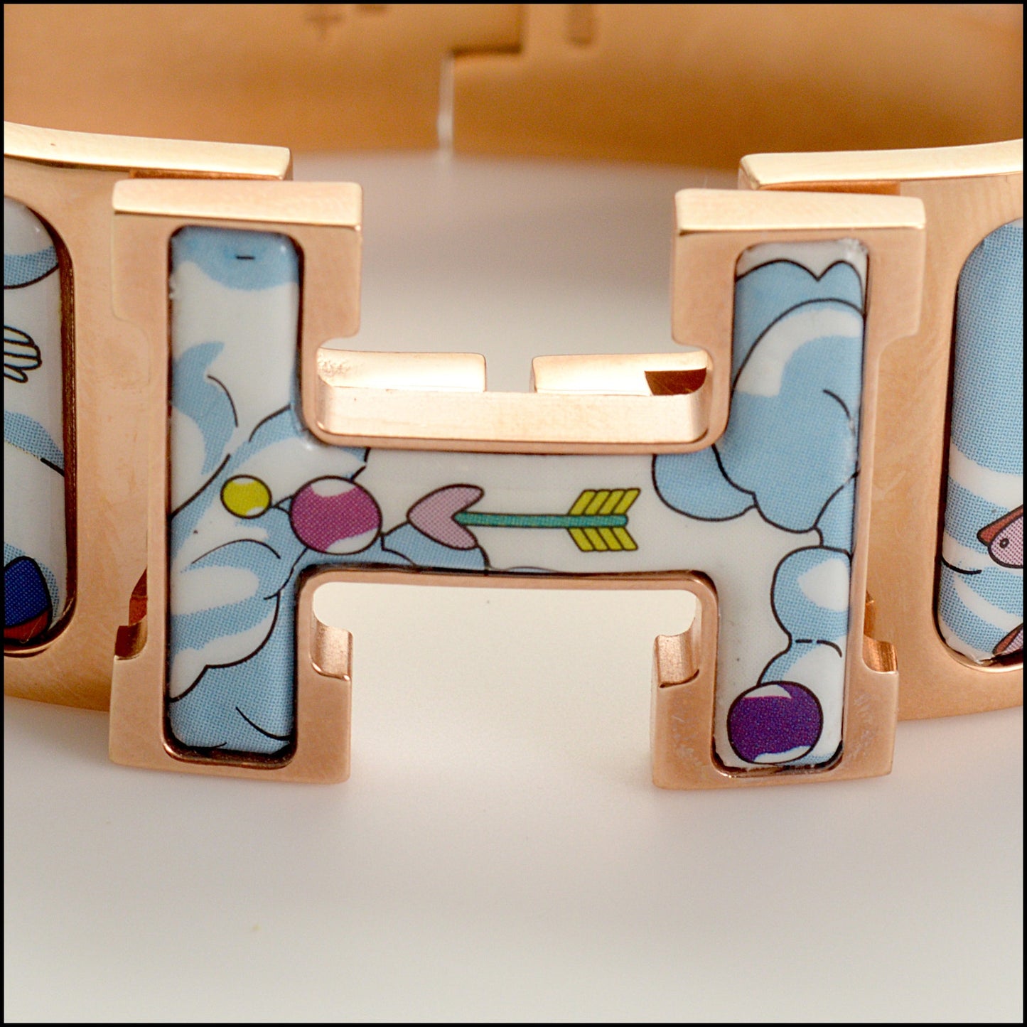 RDC15439 HERMES Blue Dans le Nuages Wide Clic Clac H Bracelet Size XS T1