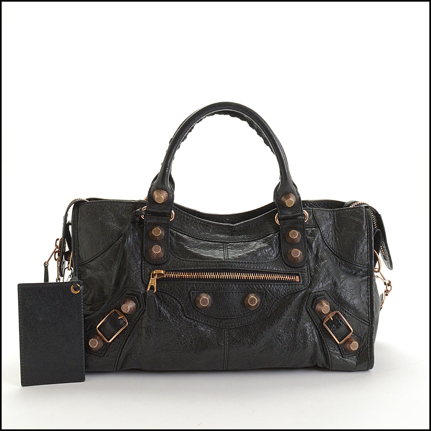 RDC14508 BALENCIAGA Black 21 Giant Rose Gold Hardware Part Time Bag