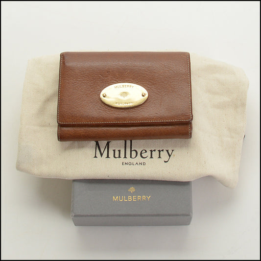 RDC15072 MULBERRY Oak Brown Leather French Purse Wallet