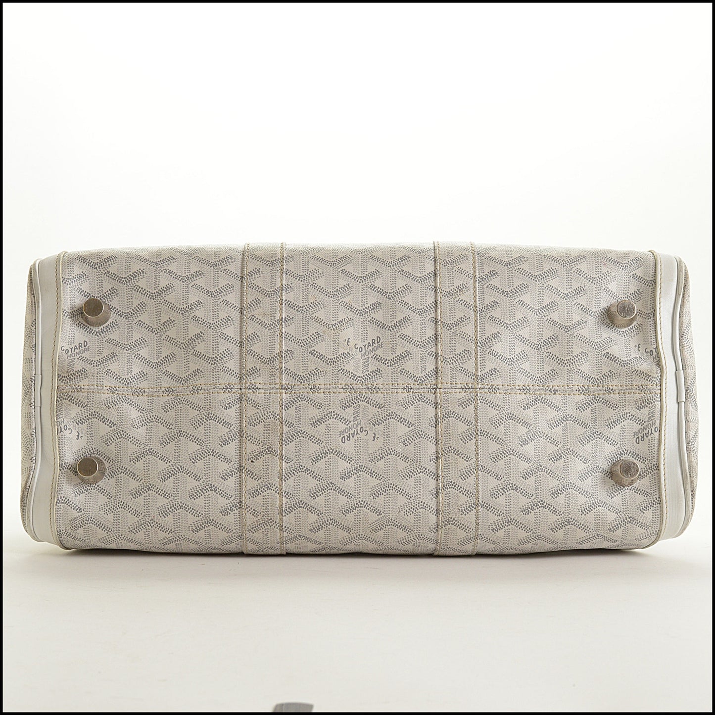 RDC15607 GOYARD '05 White Goyardine Croisiere 35 Boston bag