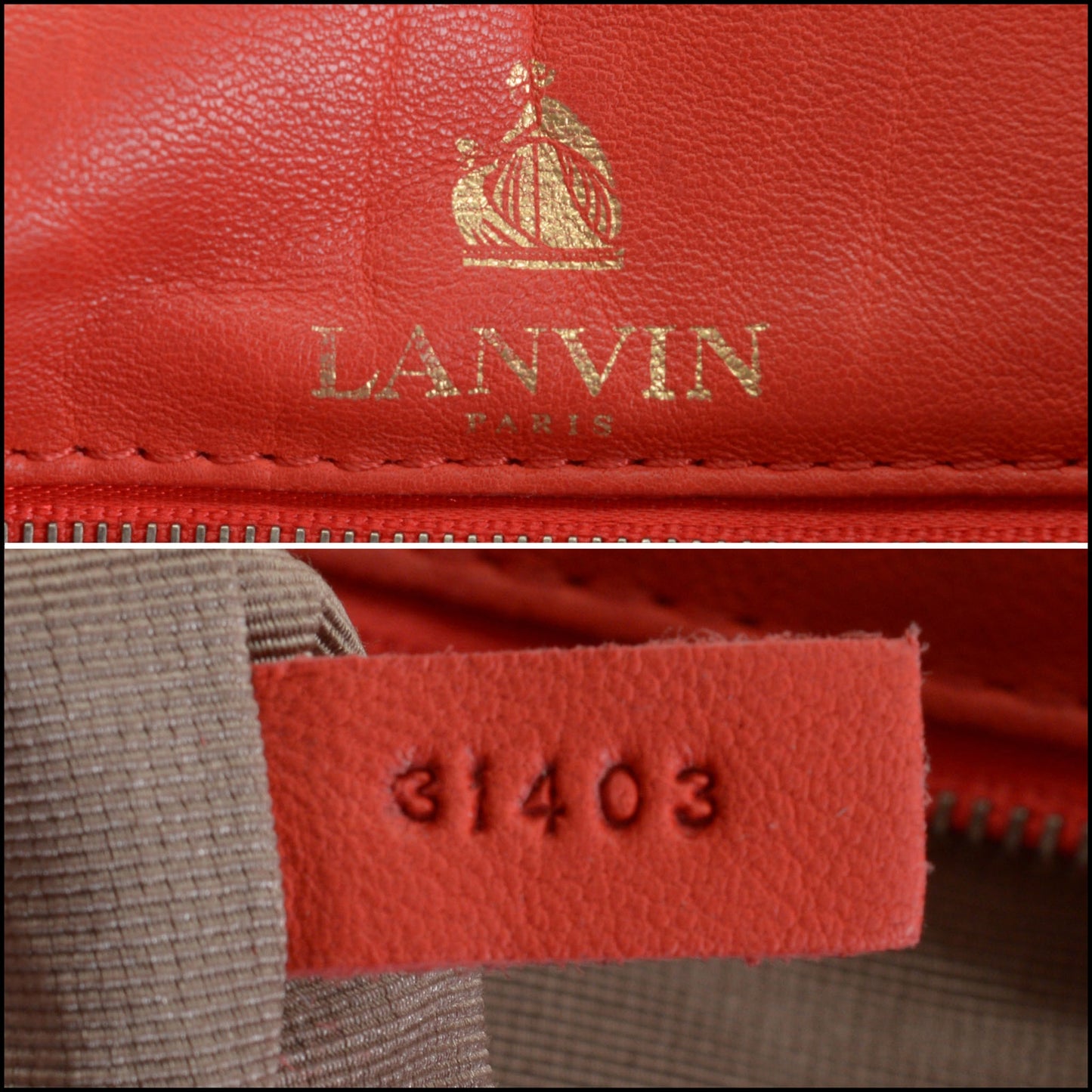 RDC14817 LANVIN Poppy Red Leather Medium Happy Handbag