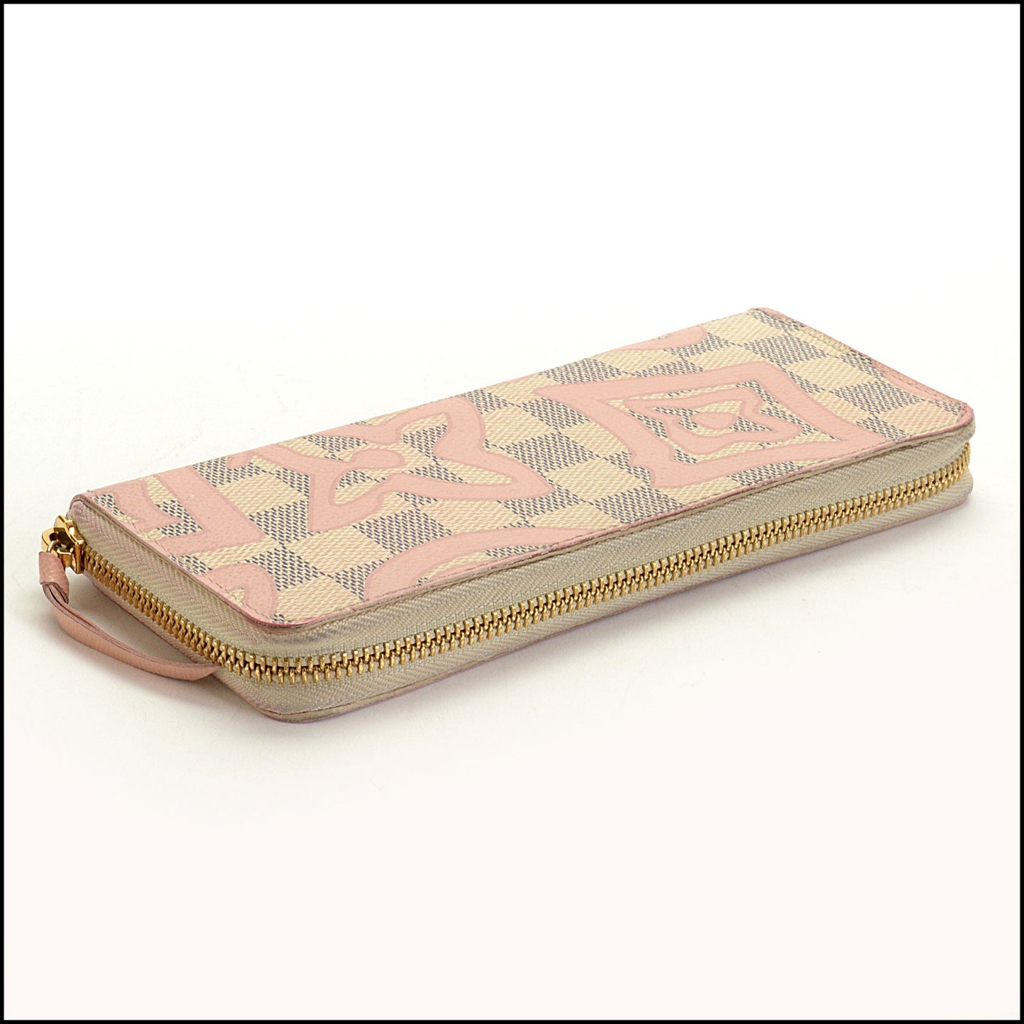 RDC15002 LOUIS VUITTON Damier Azur Rose Tahitienne Clemence Wallet