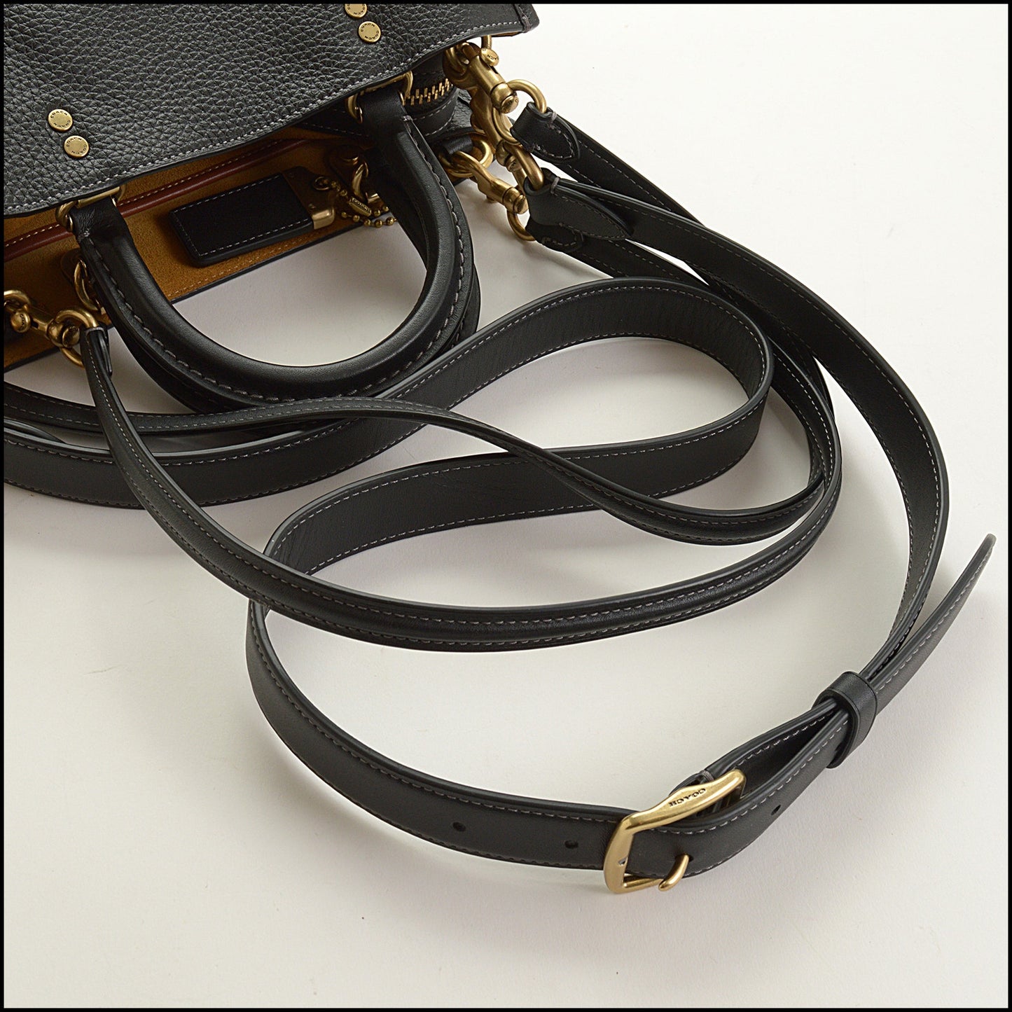 RDC15517 COACH Black Pebbled Leather Rogue 25 Bag