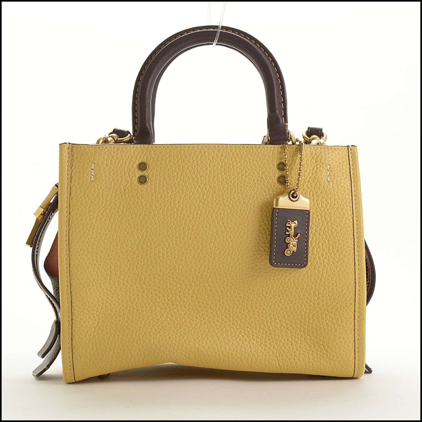 RDC15489 COACH Colorblock Brown/Yellow/Amber Glovetanned Pebbled and Regenerative Leather Rogue
