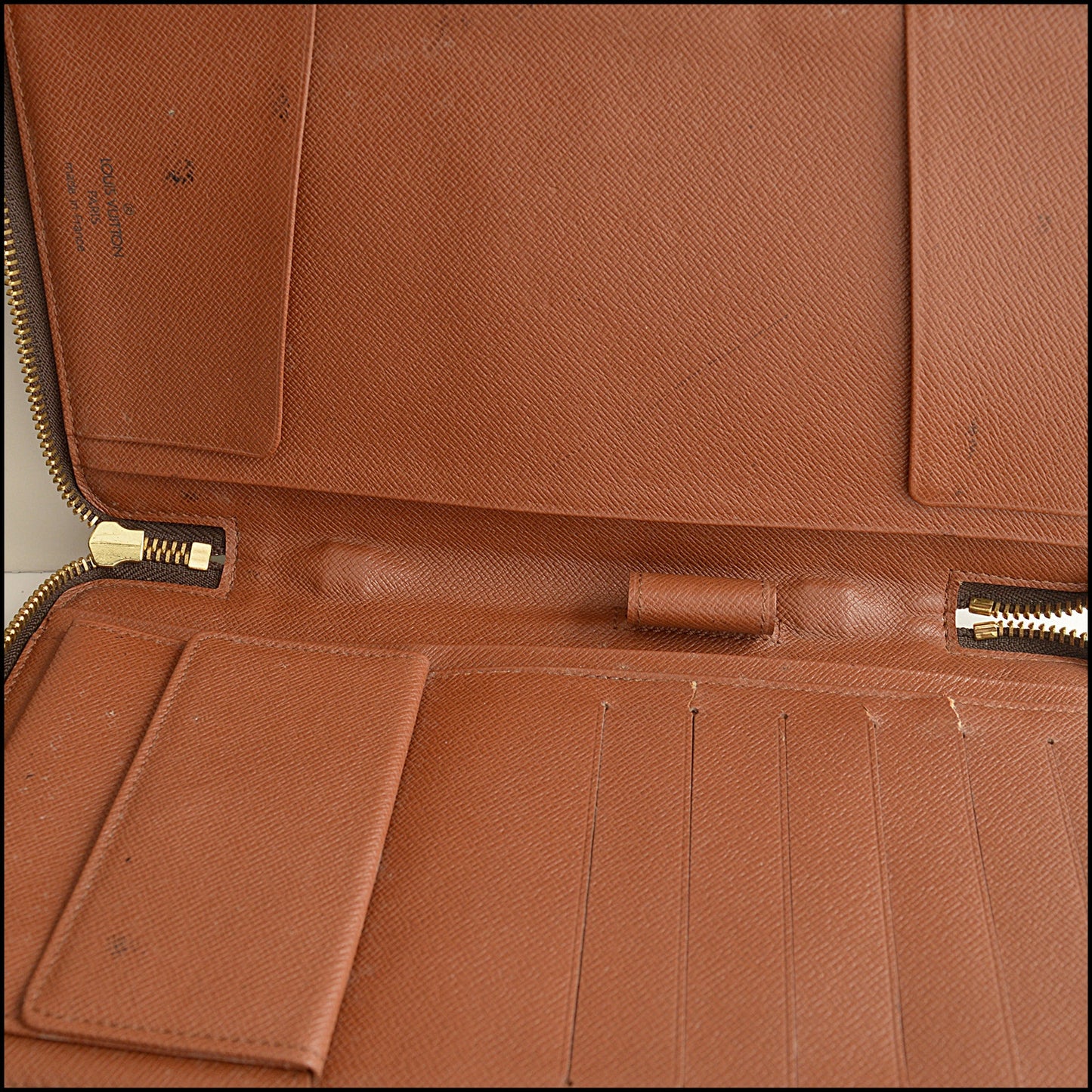 RDC15323 LOUIS VUITTON '97 Brown LV Monogram Escapade XL Zippy Wallet