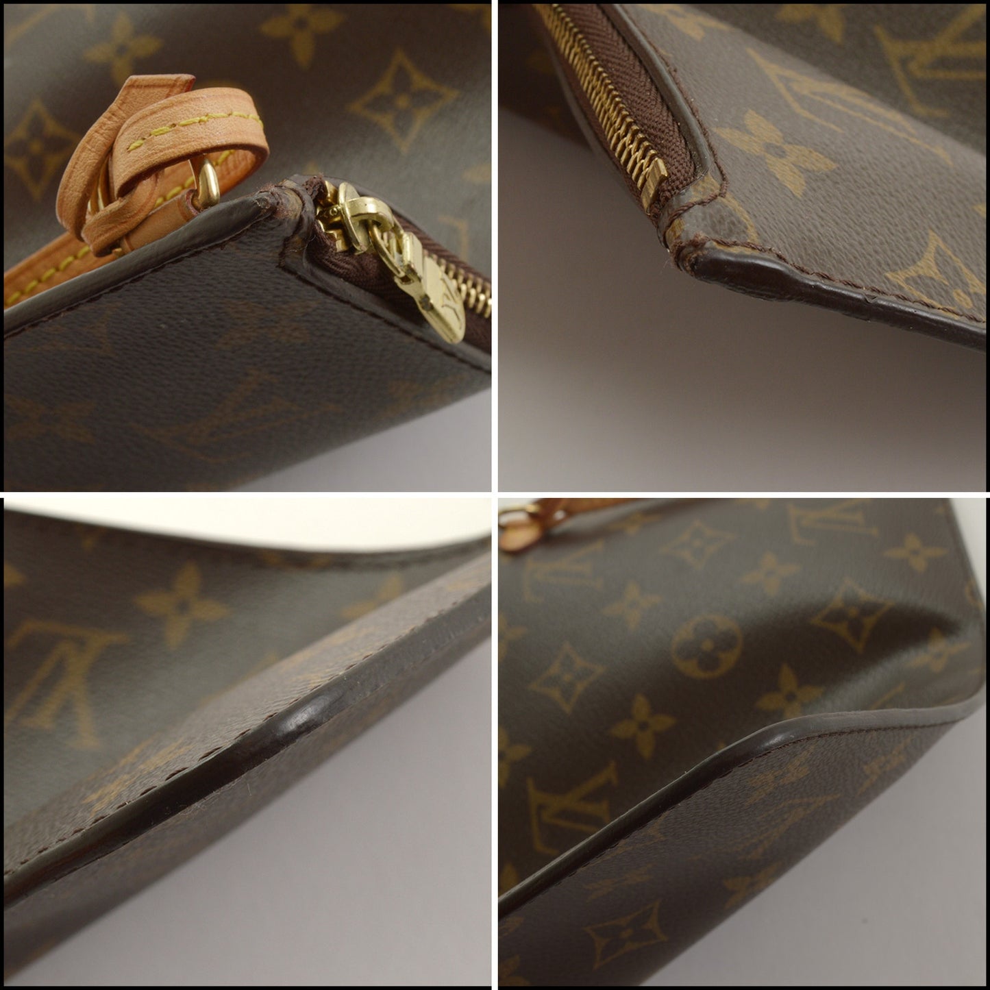 RDC15401 LOUIS VUITTON '09 Brown Monogram Canvas Neverfull Pouch