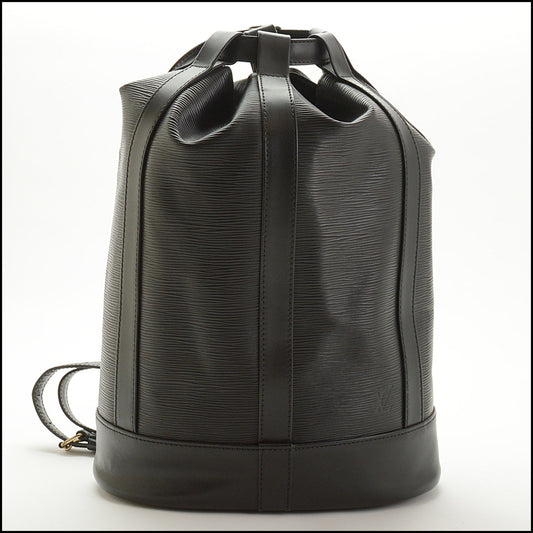 RDC15018 LOUIS VUITTON '95 Black Epi Leather Randonnee Sling Bag