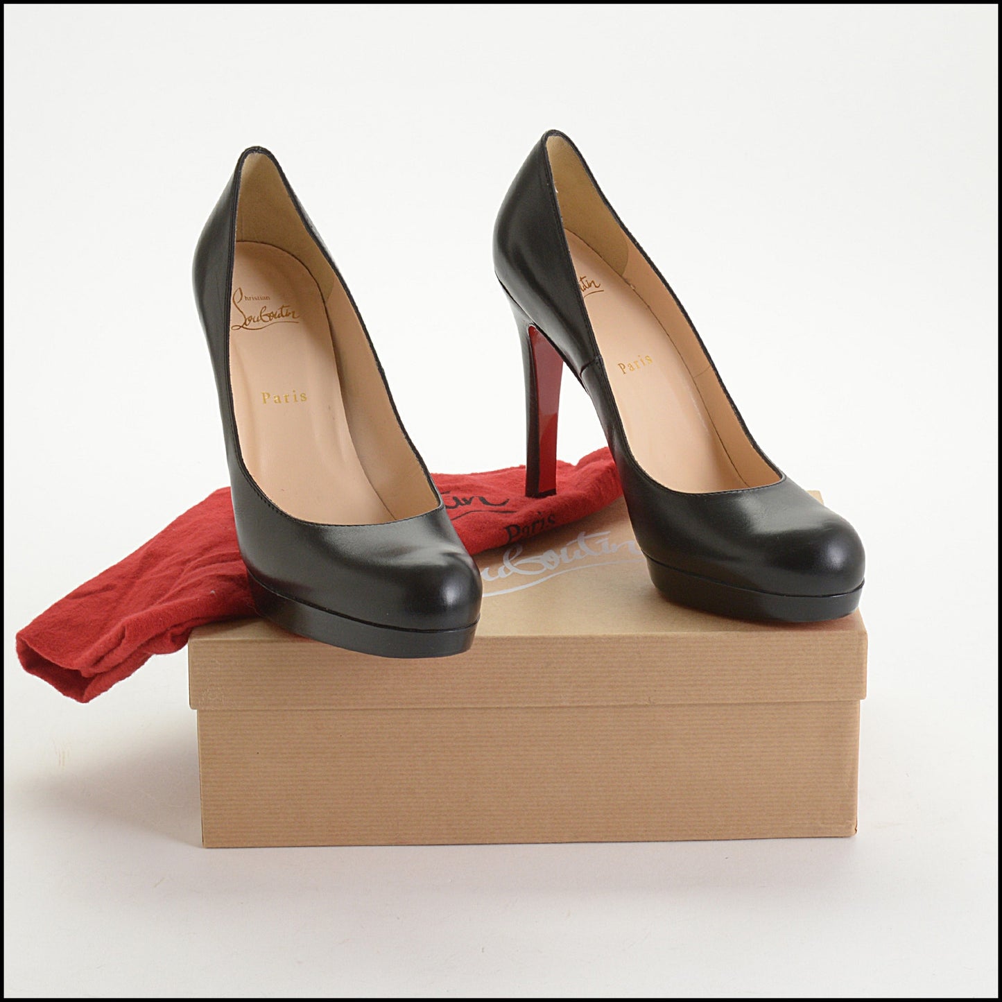 RDC14725 Christian Louboutin Black Calfskin Platform Bruges 120 Pumps