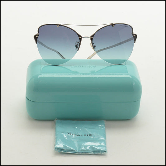 RDC14986 TIFFANY & CO Gradient Butterfly Blue/Grey Lens Metal Frame Sunglasses