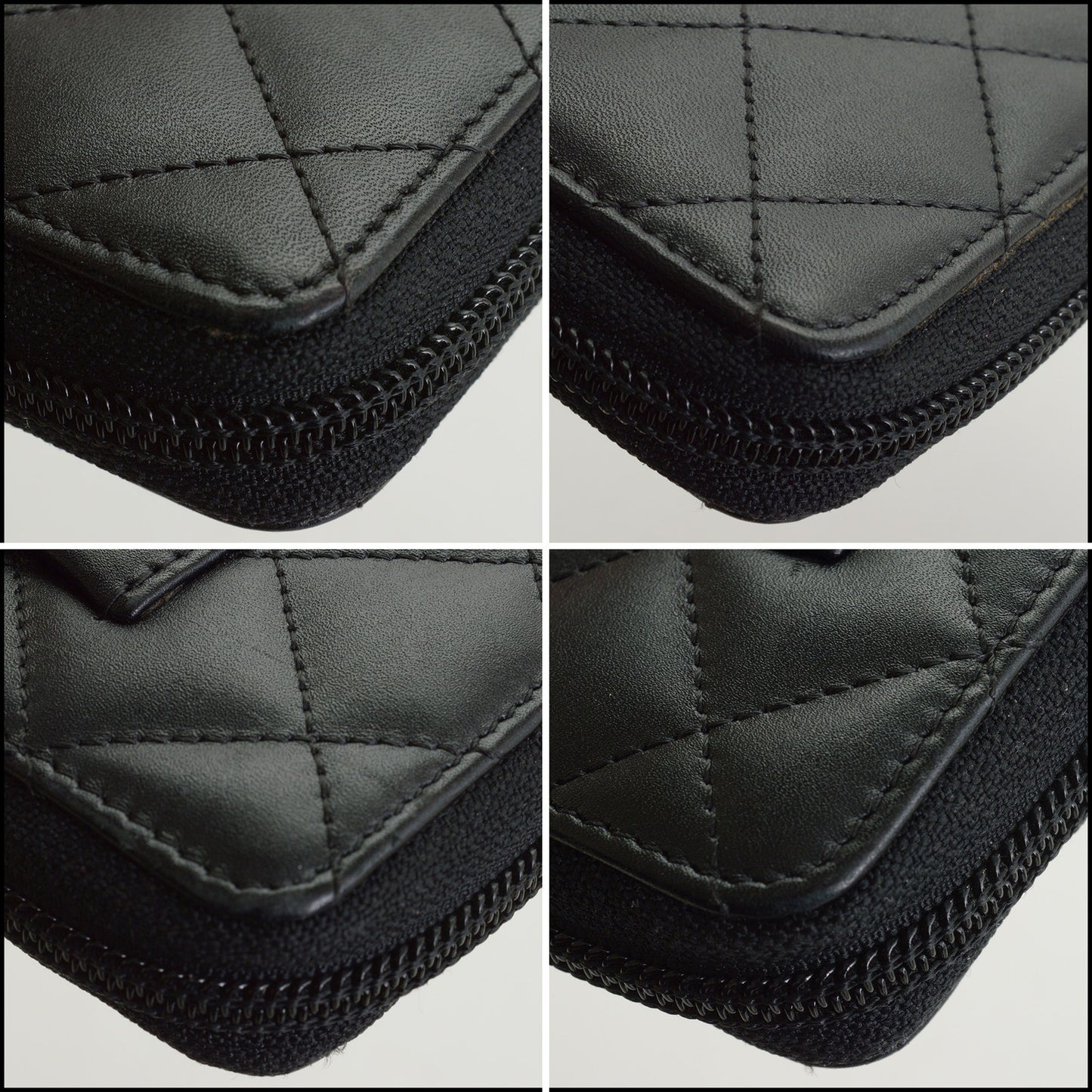 RDC15009 CHANEL '13 Black Cambon Large Zip Around Wallet