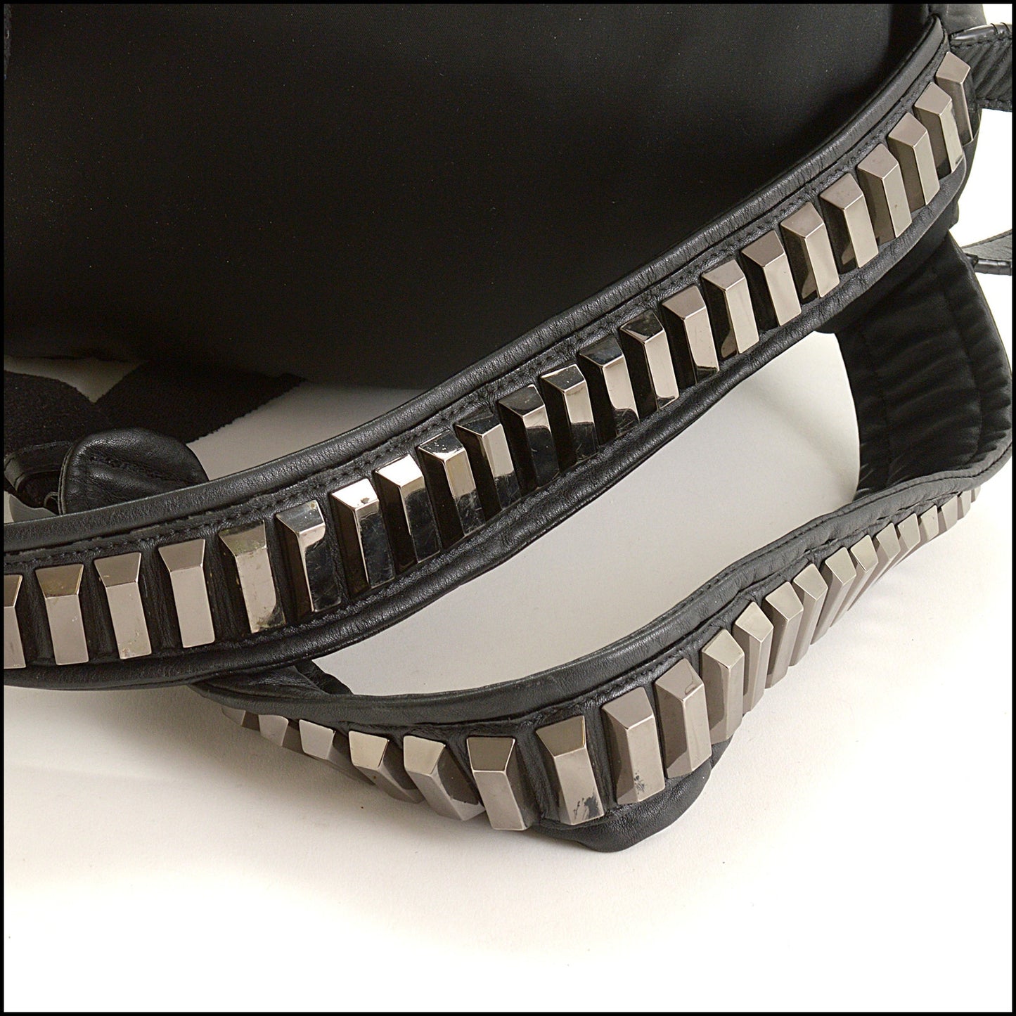 RDC15546 GIVENCHY Black 2011 Ricardo Tisci Nylon and Leather Studded Strap Backpack