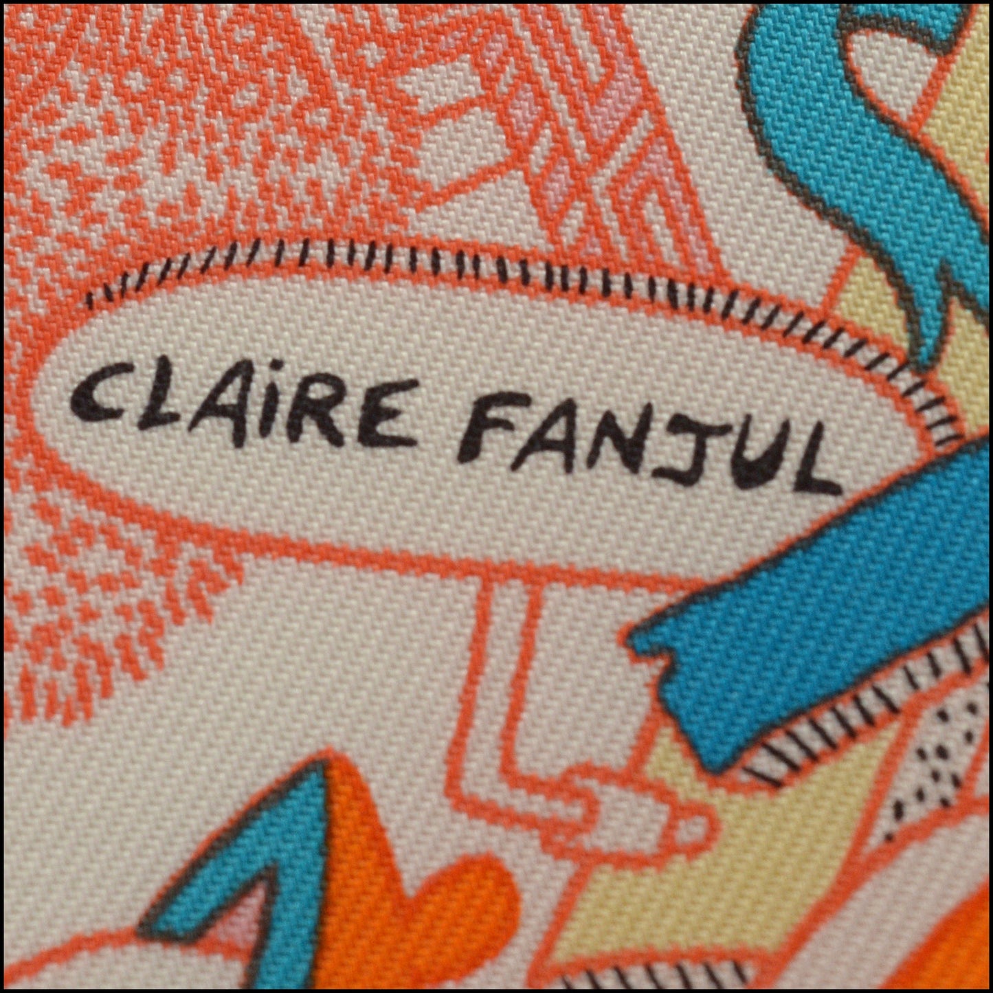 RDC15458 HERMES '20 Orange/White "La Folle Parade" Silk Scarf 90cm