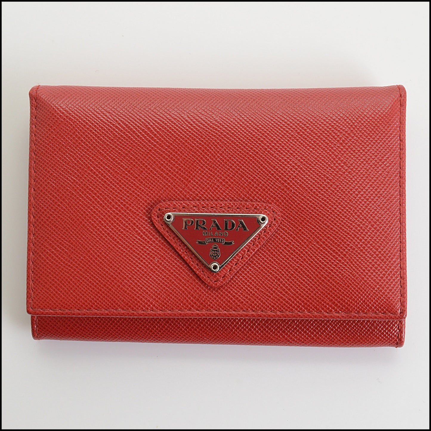 RDC14758 PRADA Red Saffiano Leather Porta Carte Credito Wallet