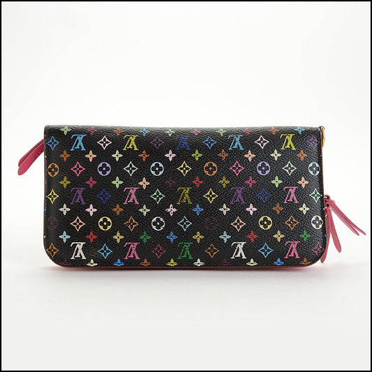 RDC14756 LOUIS VUITTON x Murakami 2010 Black Multicolore Monogram Canvas Insolite Wallet