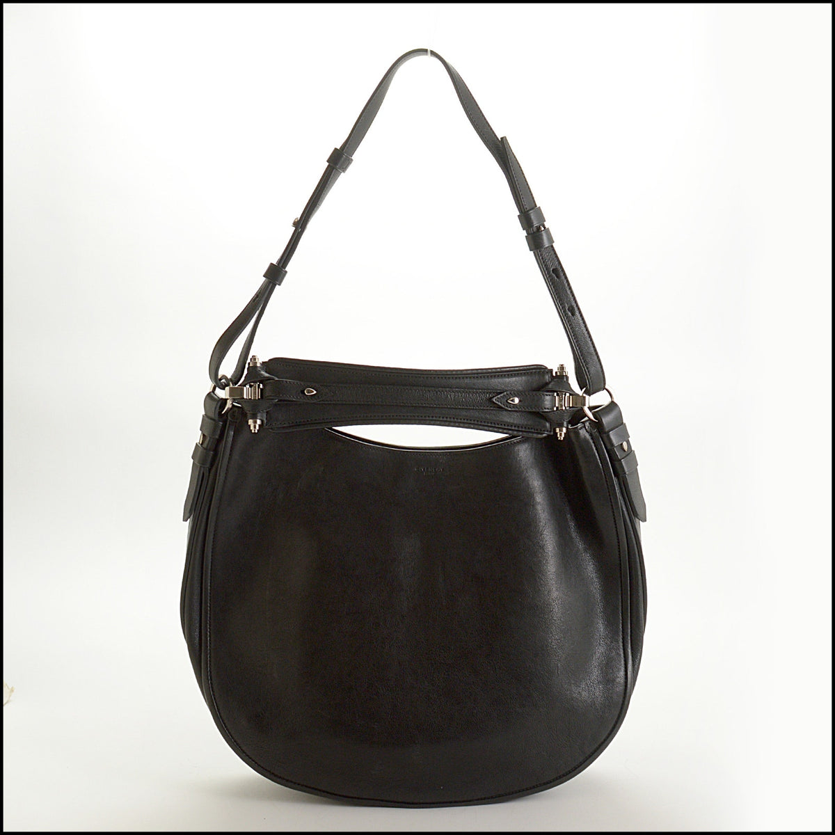 RDC15650 GIVENCHY Black Leather Obsedia Hobo Bag