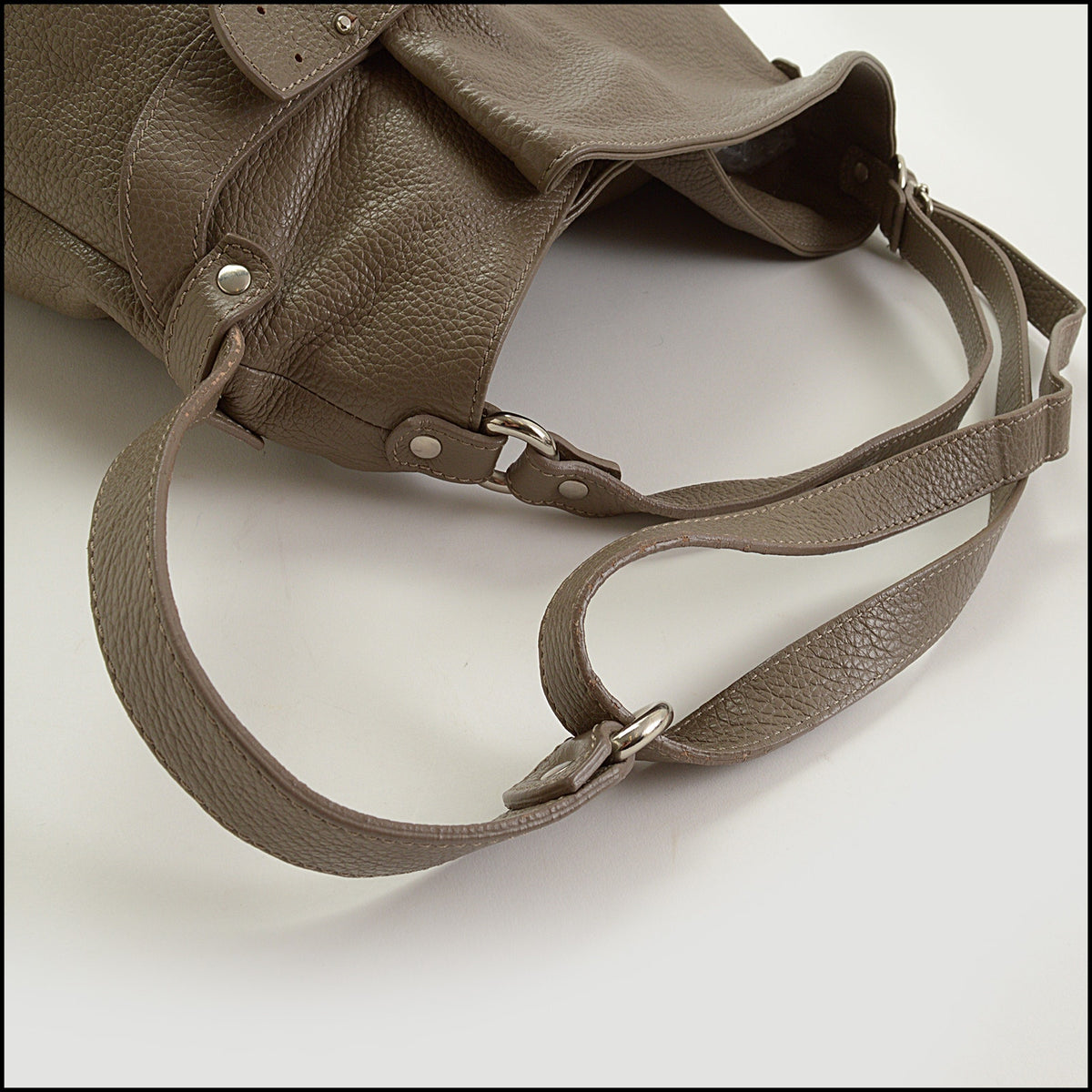 RDC15651 VERSACE COLLECTION Taupe Leather Bucket Crossbody/Hobo Bag