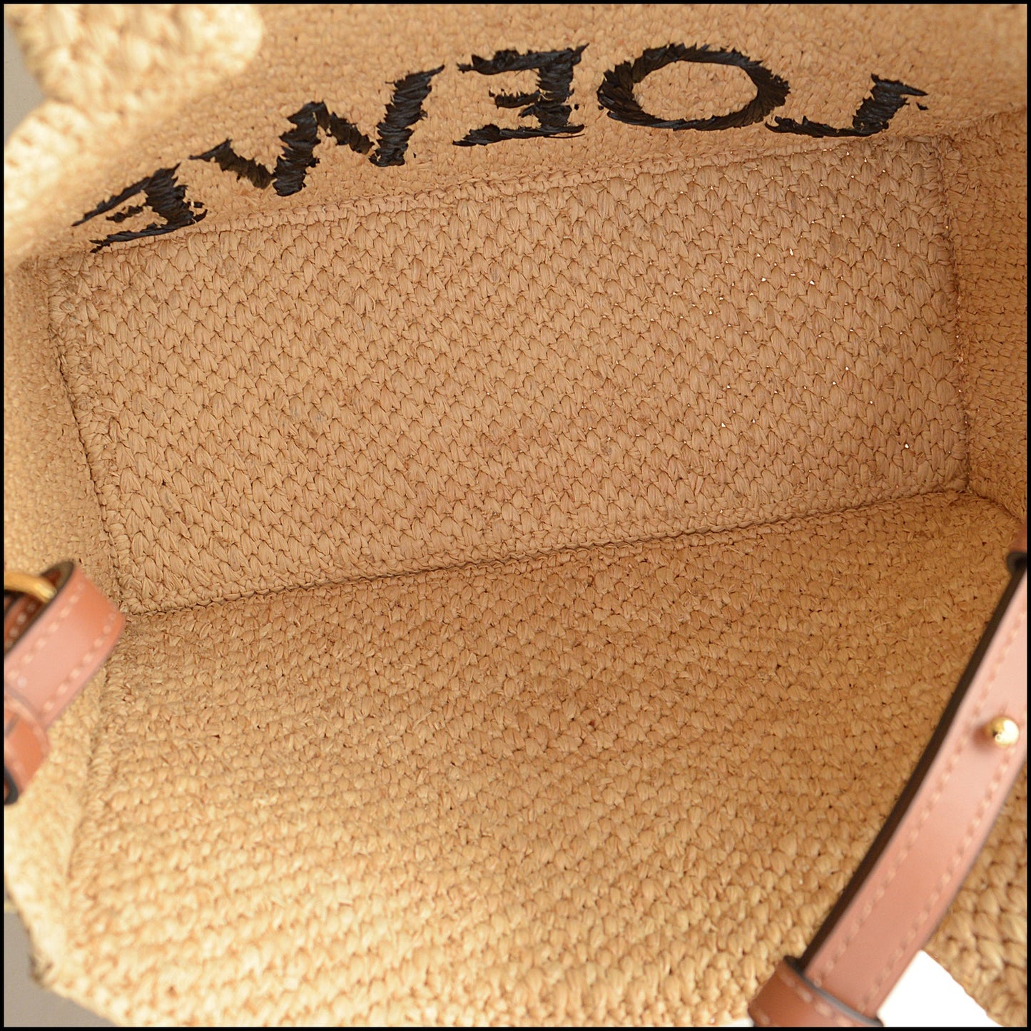 RDC14538 LOEWE Natural Woven Raffia Ibiza Small Basket Tote