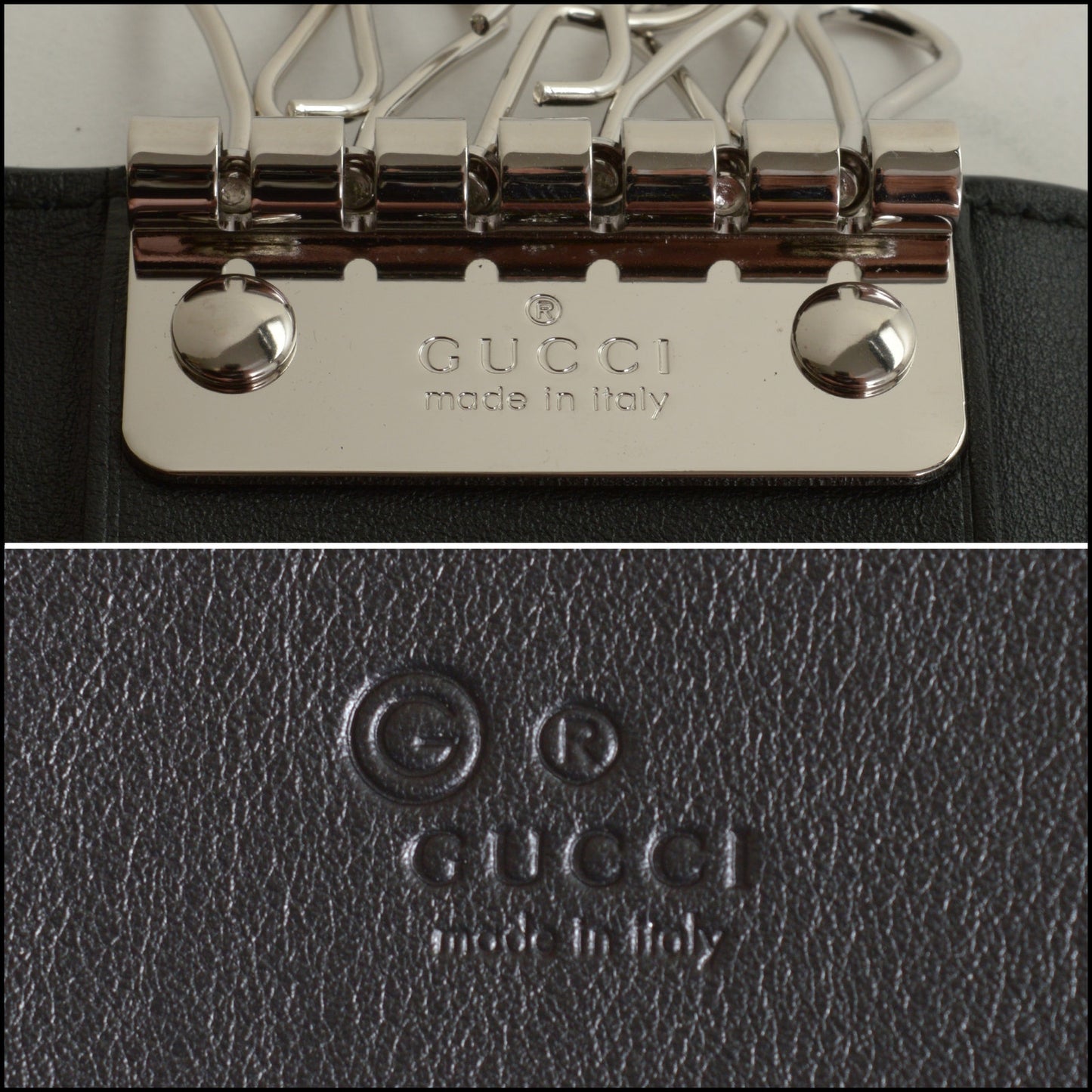 RDC14602 GUCCI Black Guccisima Leather 6-Key Case Holder