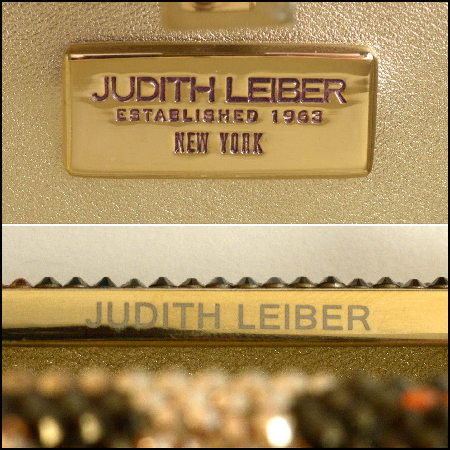 RDC15267 JUDITH LEIBER Leopard Crystal Box Minaudiere Bag