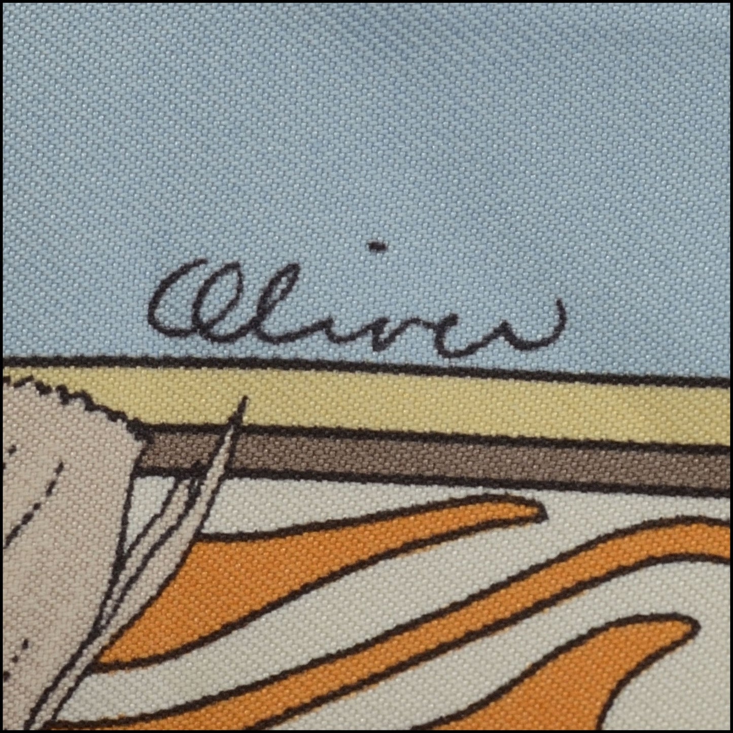 RDC14012 Authentic HERMES Vintage Beige/Multicolor Kachinas Kermit Oliver 90cm Silk Scarf