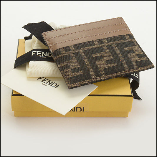 RDC15001 FENDI '24 FF Jacquard Canvas Baguette Card Case Wallet