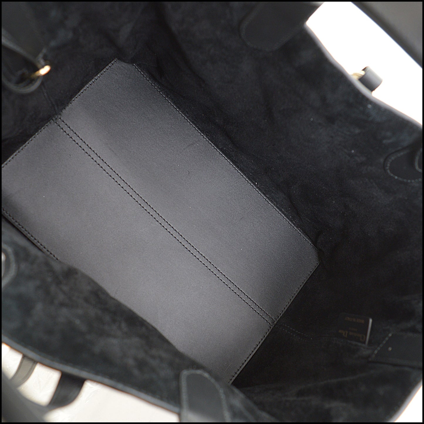 RDC14942 CHRISTIAN DIOR Black Macrocannage Quilted Calfskin Toujours Medium Tote Bag