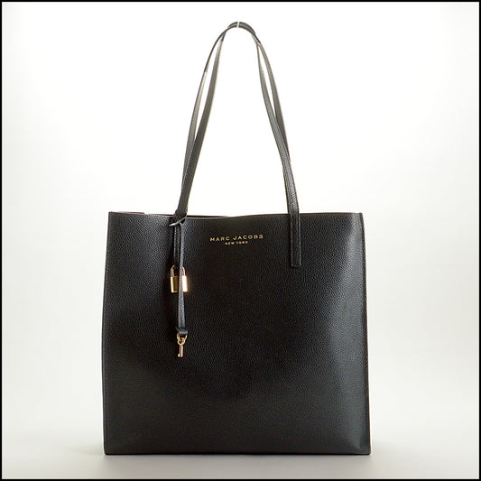RDC15480 MARC JACOBS Black Pebbled Leather Grind Tote Bag