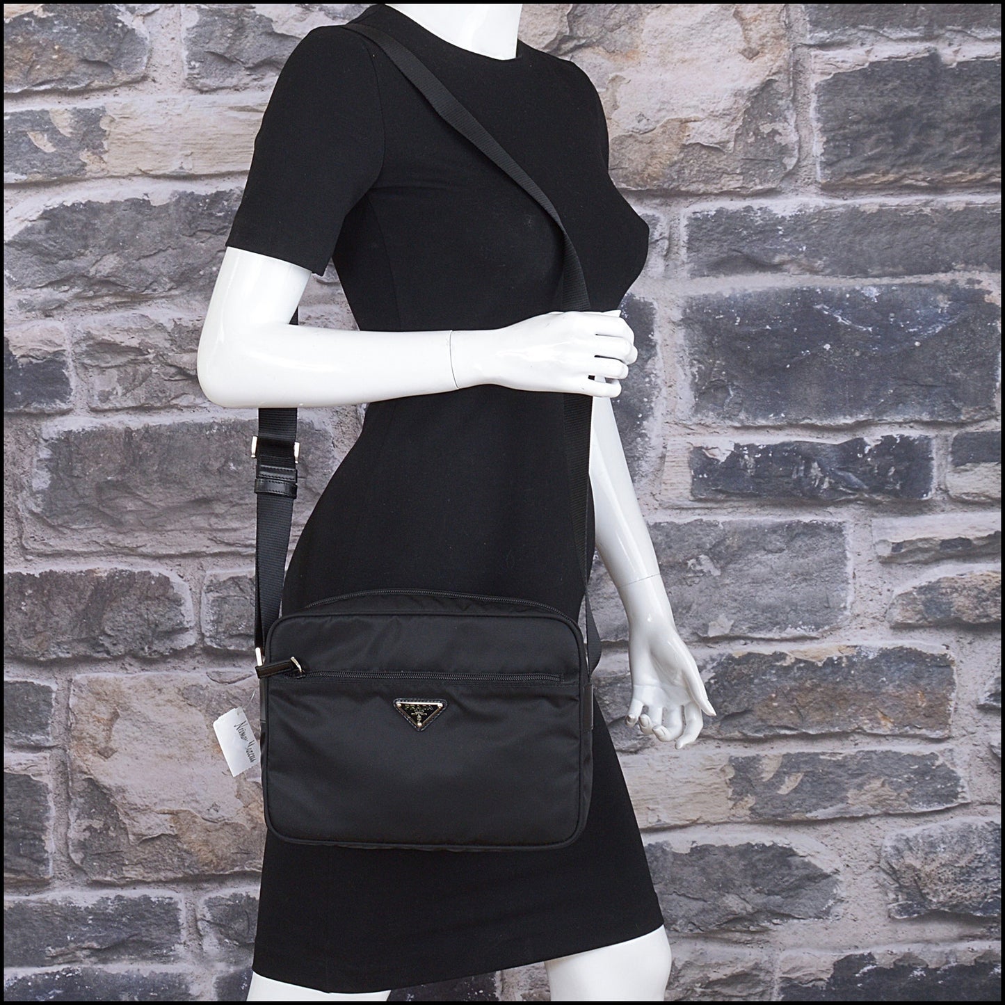 RDC15379 PRADA '10 Black Tessuto Vela Nylon Camera Bag