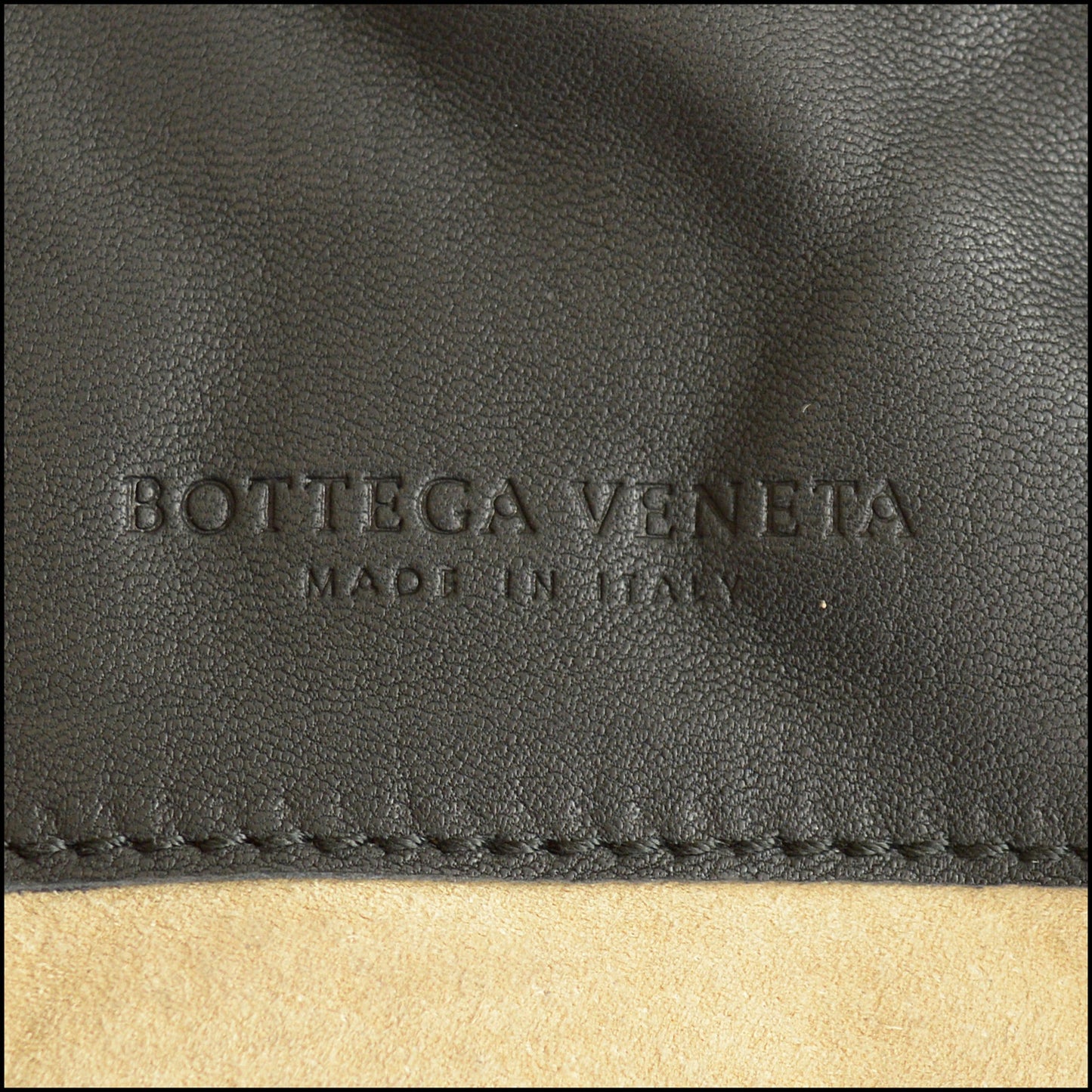RDC15312 BOTTEGA VENETA '08 Black Intrecciato Nappa Leather Drawstring Tote Bag