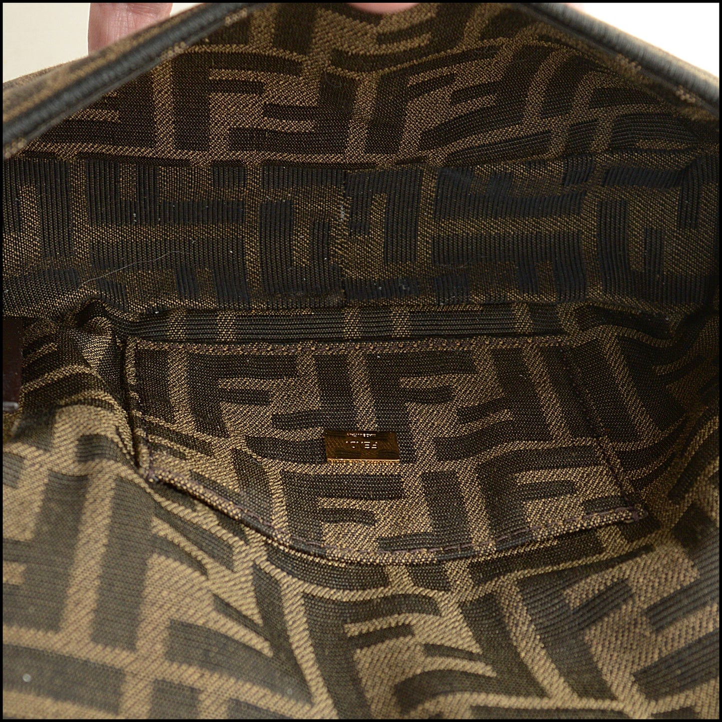 RDC15000 FENDI '24/'25 FF Jacquard Canvas Mini Baguette Bag