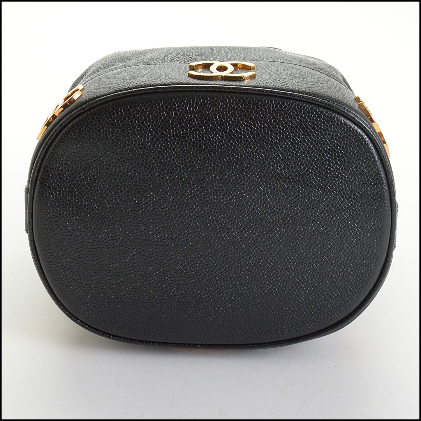 RDC14623 CHANEL Vintage '91-'94 Black Caviar Leather CC Logos Small Bucket Bag
