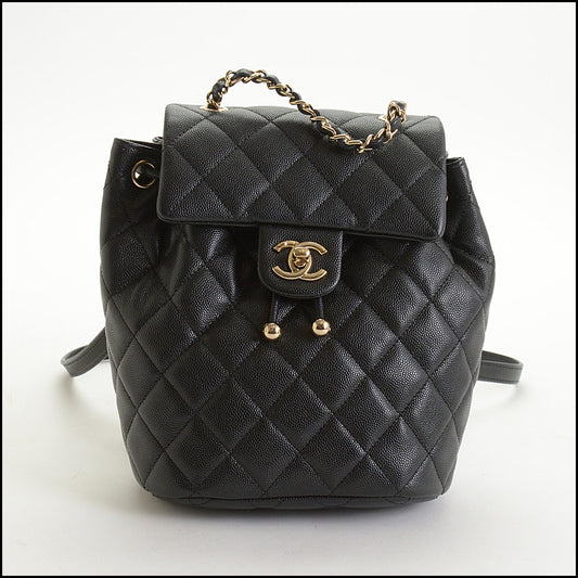 RDC14916 CHANEL 2024 Black Caviar Leather Spirit Mini Backpack