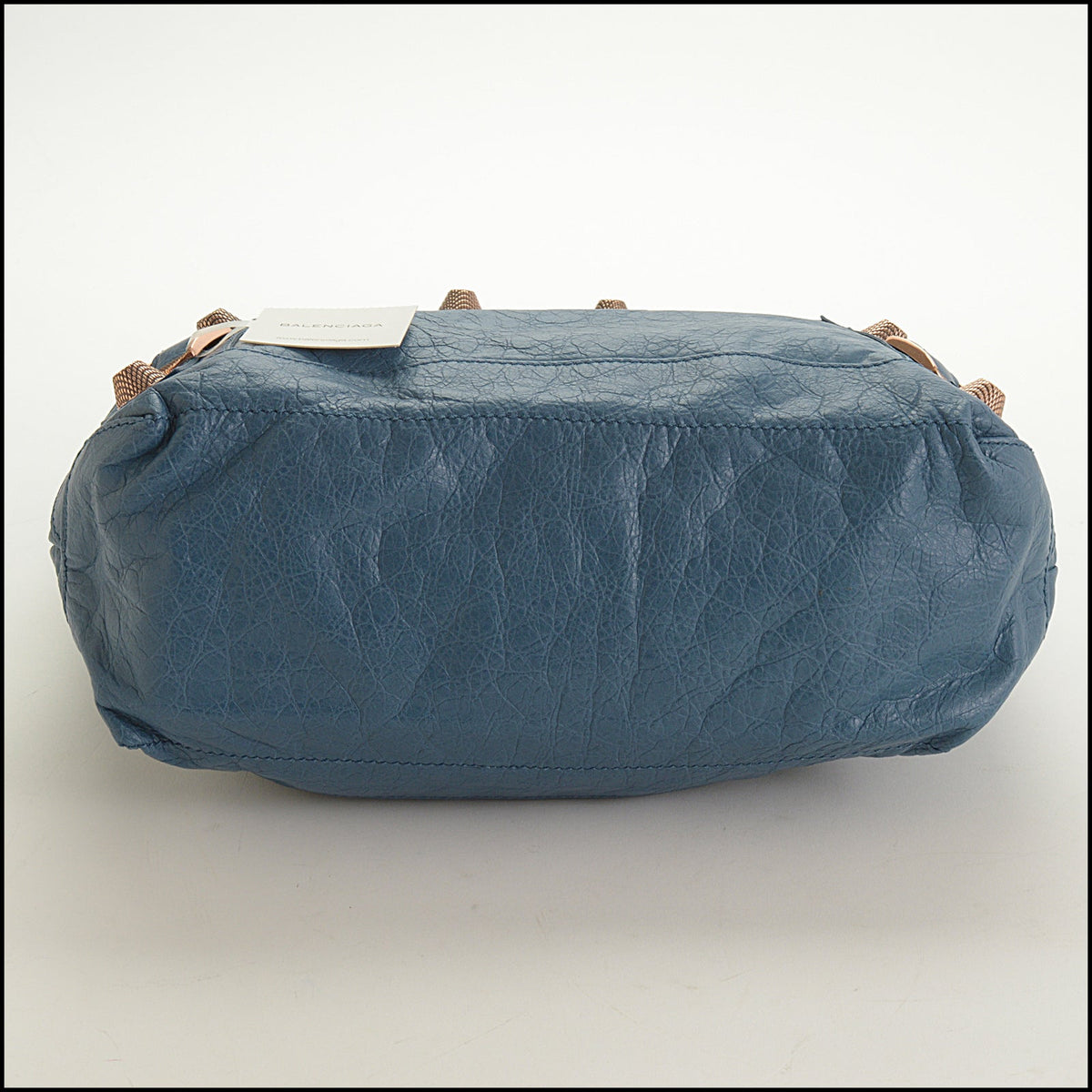 RDC15743 BALENCIAGA '11 Atlantique Blue Lambskin 21mm Rose Gold Giant Hardware Day Bag