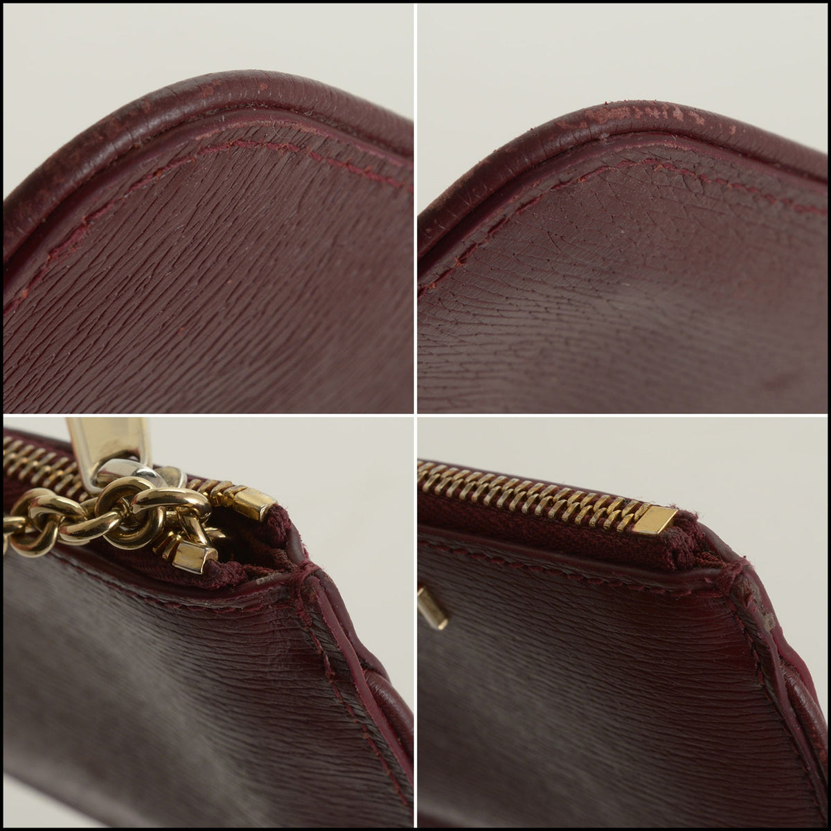RDC15620 GUCCI Red Calfskin Script Key Pouch