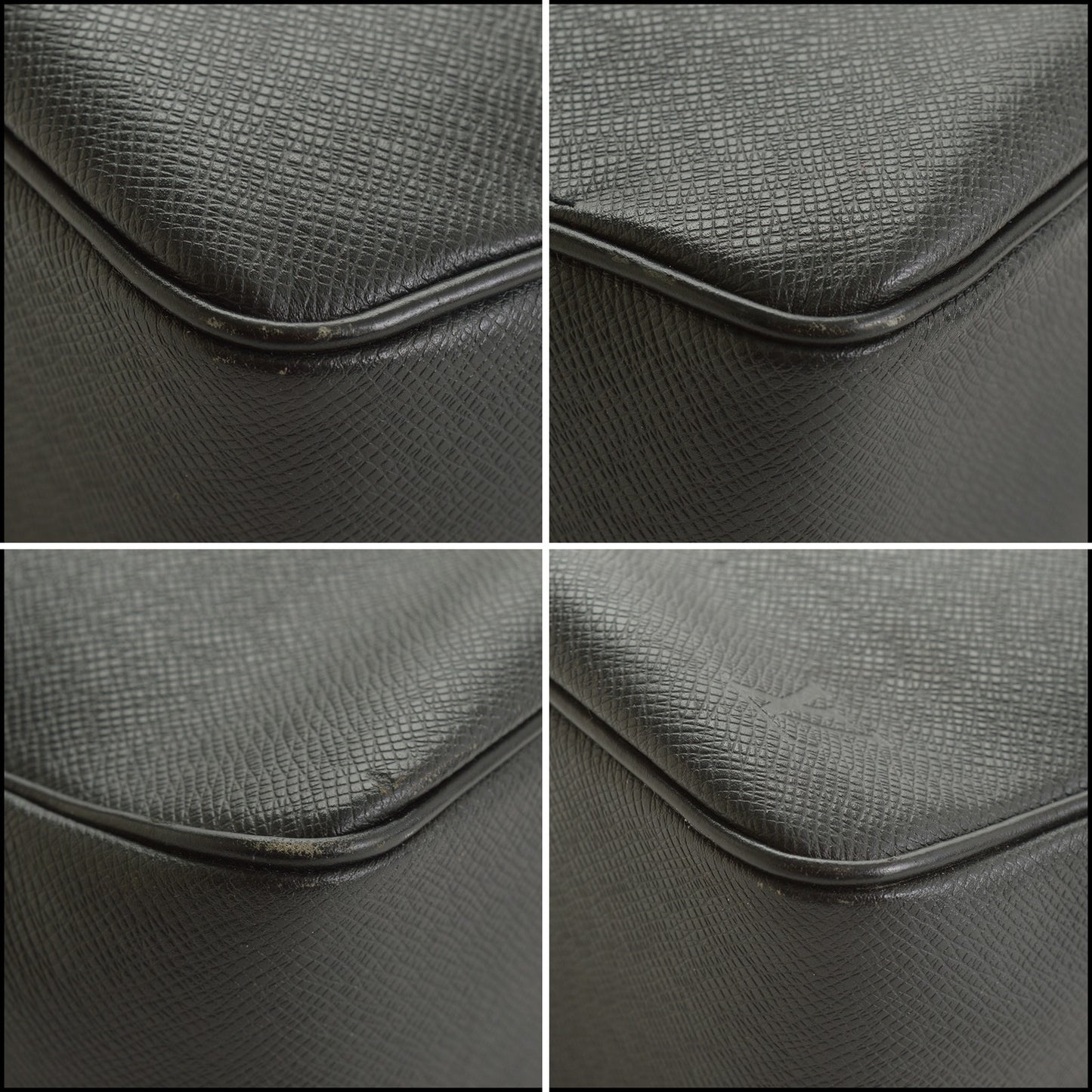 RDC15334 LOUIS VUITTON Black Taiga Leather Messenger Bag