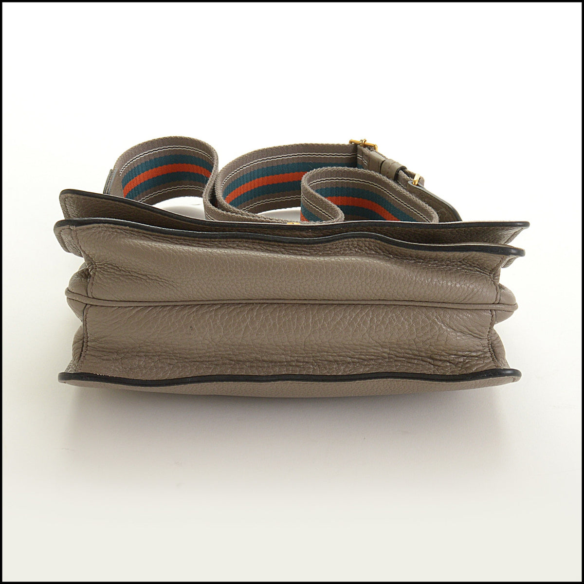 RDC15679 PRADA Argilla Taupe Vitello Daino Leather Bandoliera Crossbody Bag