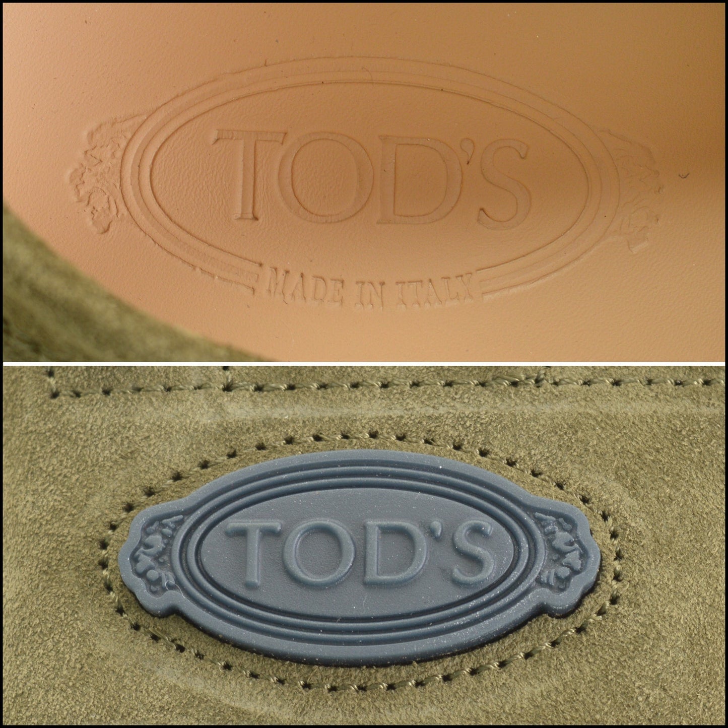 RDC15145 TOD'S Men's Green Suede Gommino "T" Driving Loafers Size 8