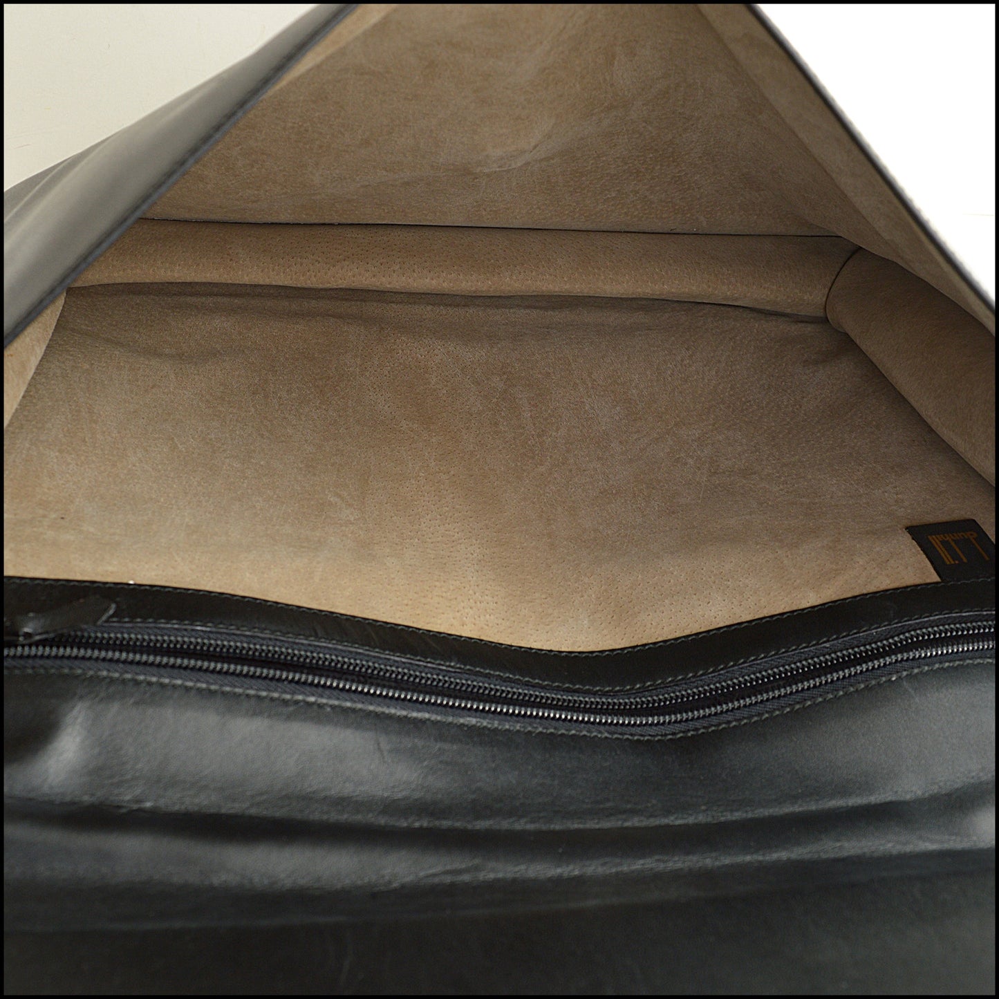 RDC14938 DUNHILL Vintage 90s Black Leather Locking Briefcase