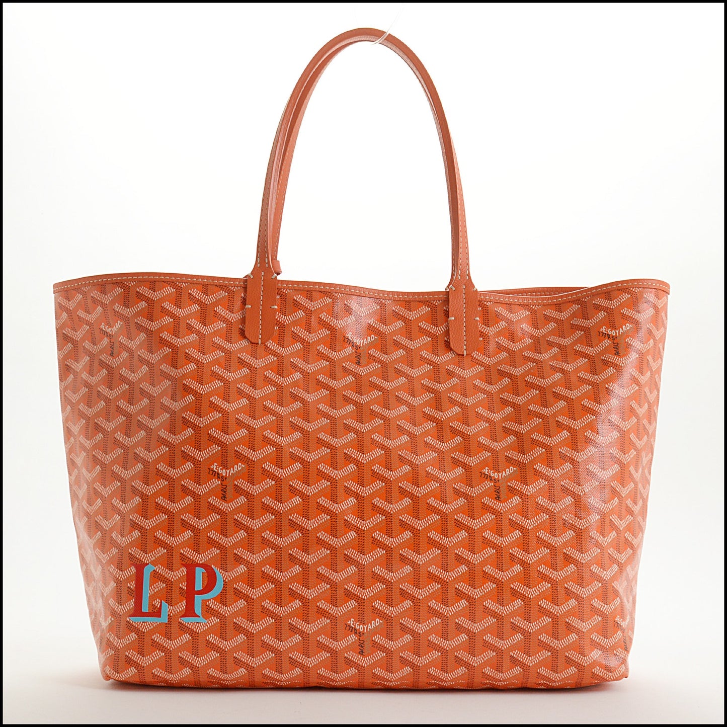 RDC15476 GOYARD 2025 Orange Goyardine Canvas LP Marquage Saint Louis PM Tote Bag