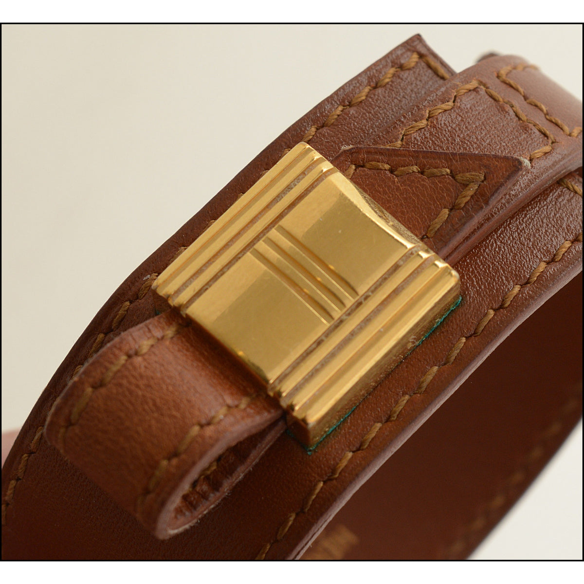 RDC15673 HERMES Brown Leather Artemis Bracelet