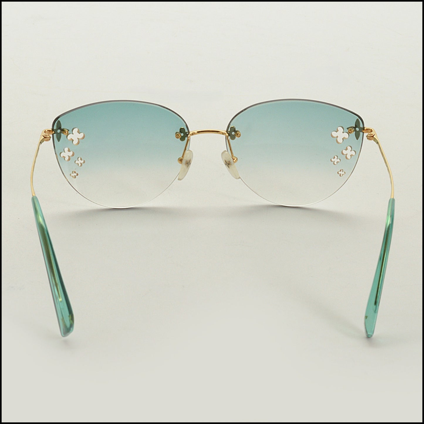 RDC15119 LOUIS VUITTON Turquoise Desmayo Rimless Cateye Sunglasses