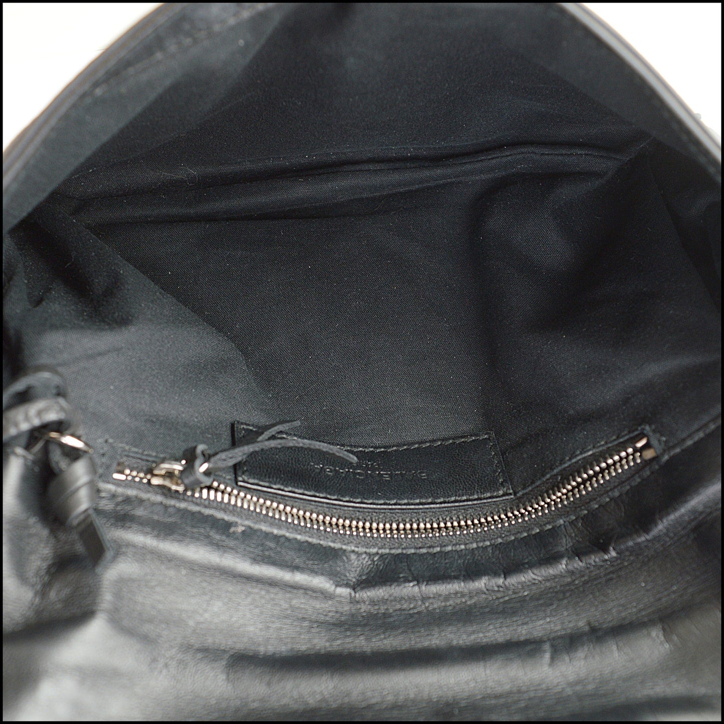 RDC14589 BALENCIAGA Matte Black Goatskin Rubber Covered Classic Hardware Envelope Clutch