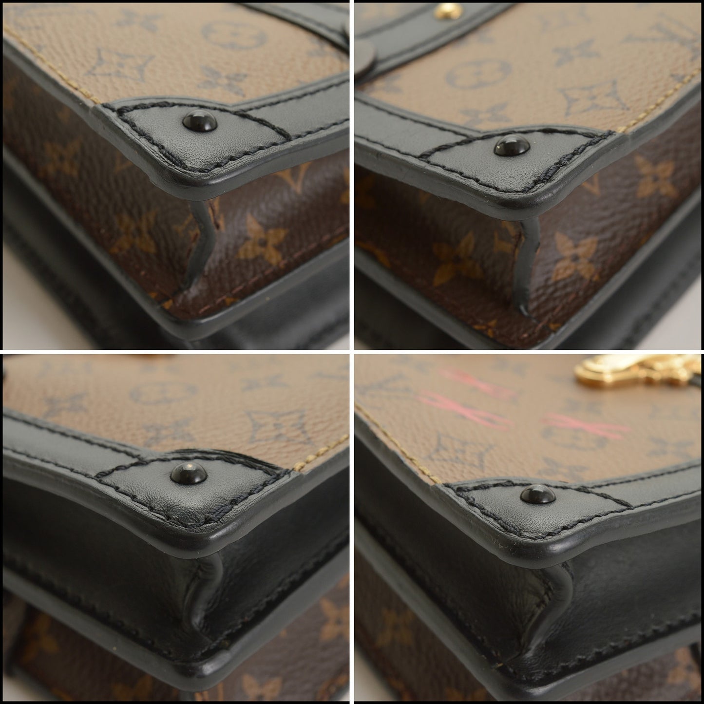 RDC15426 LOUIS VUITTON Brown Canvas Reverse Trunk Bag