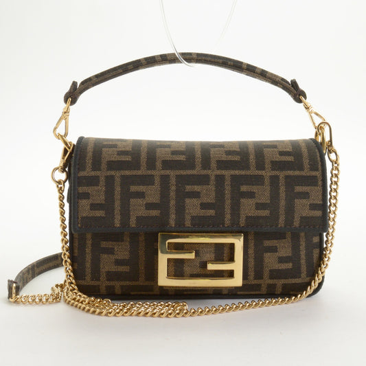 RDC15000 FENDI '24/'25 FF Jacquard Canvas Mini Baguette Bag