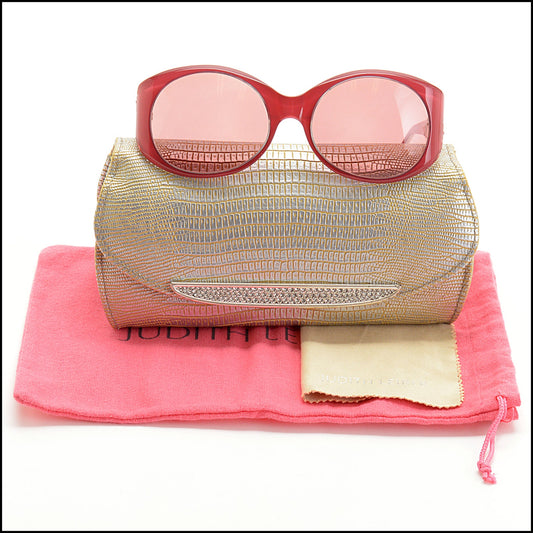 RDC13892 Authentic JUDITH LEIBER Couture Pink Orchid Flower JL1021 Sunglasses