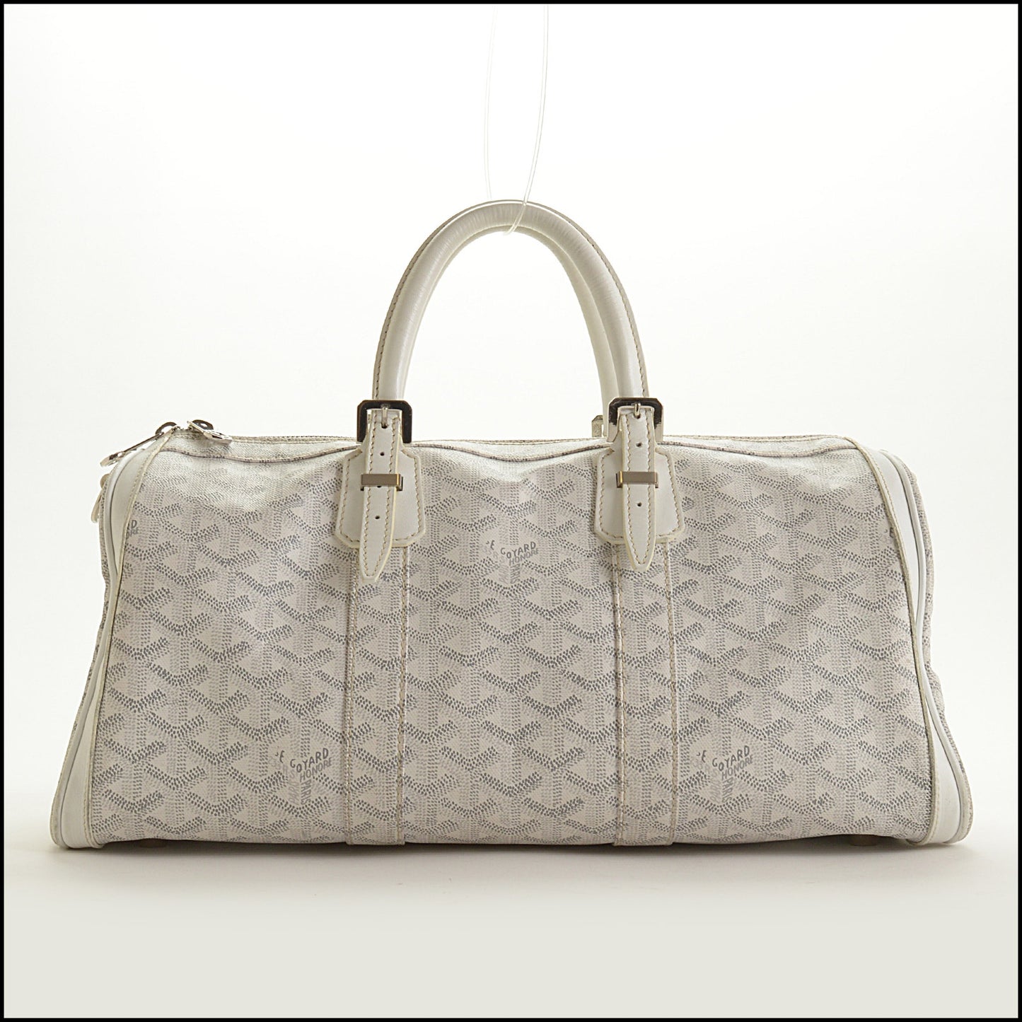 RDC15607 GOYARD '05 White Goyardine Croisiere 35 Boston bag