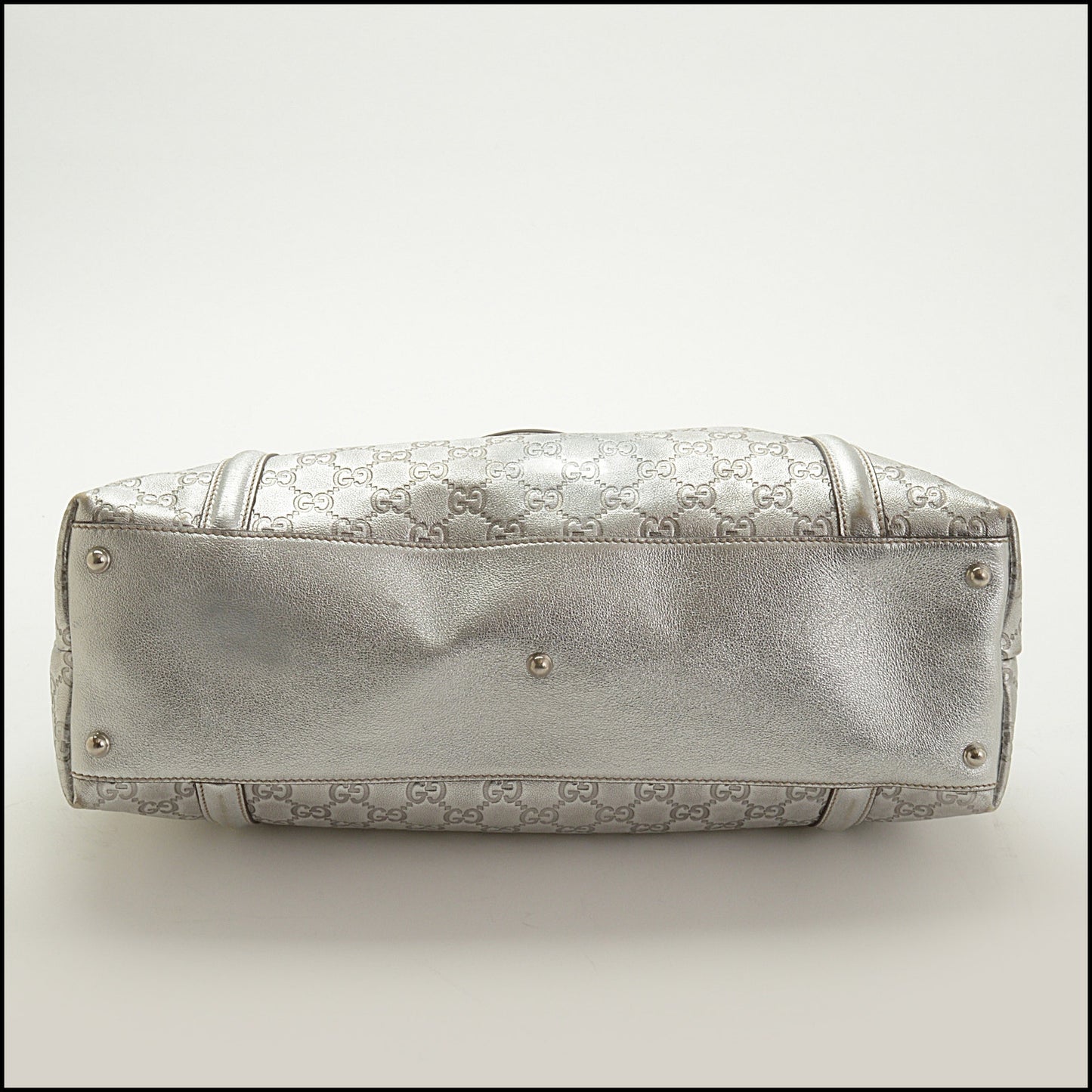 RDC15033 GUCCI Silver Guccissima Leather GG Britt Tote Bag