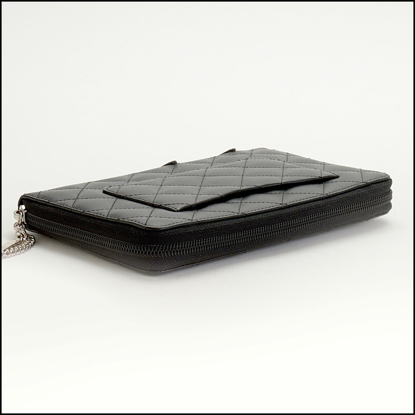 RDC15009 CHANEL '13 Black Cambon Large Zip Around Wallet