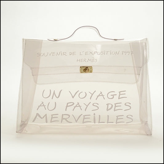 RDC15374 HERMES '97 Clear Vinyl "Souvenir de l'Exposition" Kelly Bag